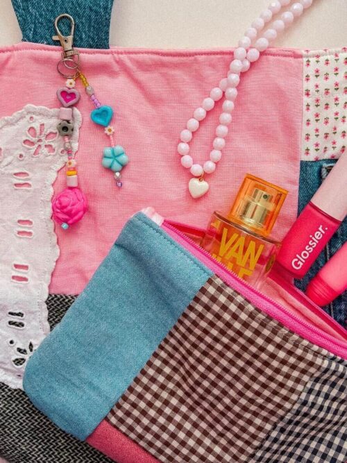 Patchwork zipper bag